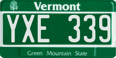 VT license plate YXE339