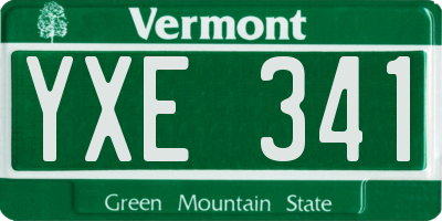 VT license plate YXE341