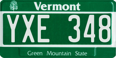 VT license plate YXE348