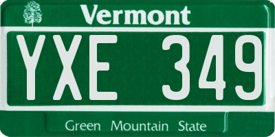 VT license plate YXE349