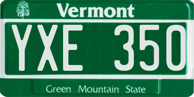 VT license plate YXE350