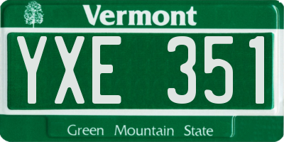 VT license plate YXE351