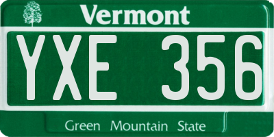 VT license plate YXE356