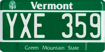 VT license plate YXE359