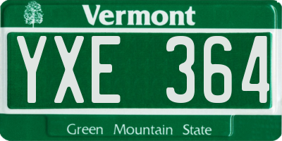 VT license plate YXE364