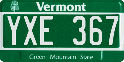 VT license plate YXE367