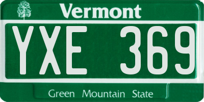 VT license plate YXE369
