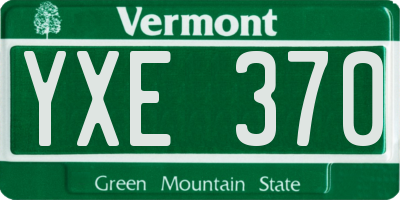 VT license plate YXE370