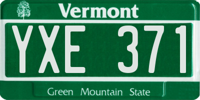 VT license plate YXE371