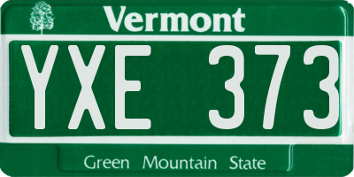 VT license plate YXE373