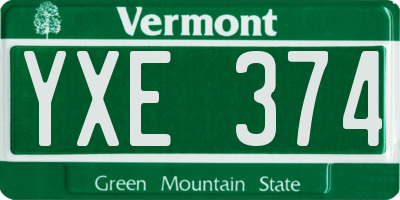 VT license plate YXE374
