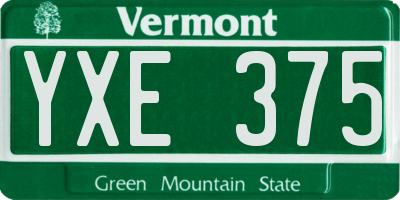 VT license plate YXE375