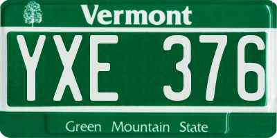 VT license plate YXE376