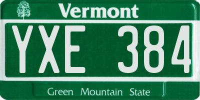 VT license plate YXE384