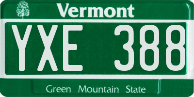 VT license plate YXE388