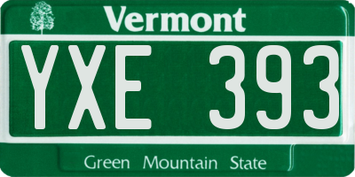 VT license plate YXE393