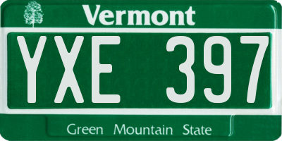 VT license plate YXE397