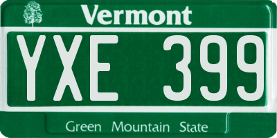 VT license plate YXE399