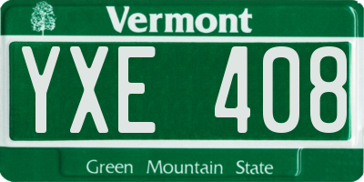 VT license plate YXE408