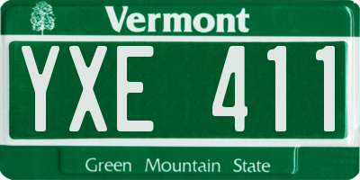VT license plate YXE411