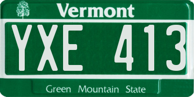 VT license plate YXE413
