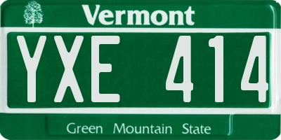 VT license plate YXE414
