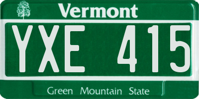VT license plate YXE415