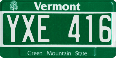 VT license plate YXE416