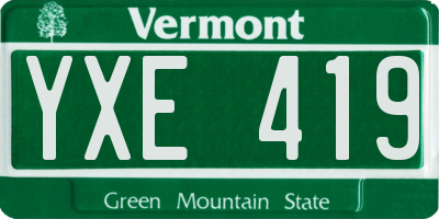 VT license plate YXE419