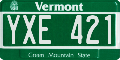 VT license plate YXE421