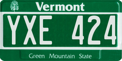 VT license plate YXE424