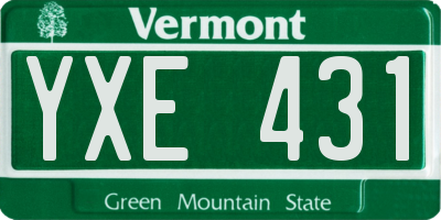 VT license plate YXE431