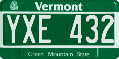 VT license plate YXE432