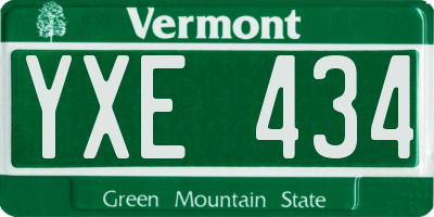 VT license plate YXE434