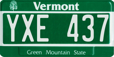 VT license plate YXE437