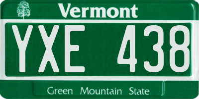 VT license plate YXE438