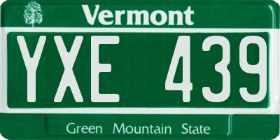VT license plate YXE439