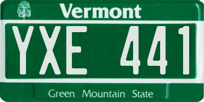 VT license plate YXE441