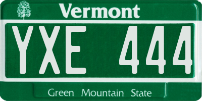 VT license plate YXE444