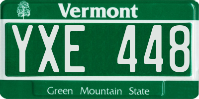 VT license plate YXE448