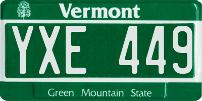VT license plate YXE449