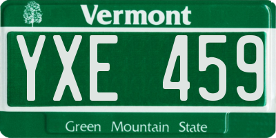 VT license plate YXE459