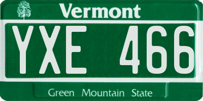 VT license plate YXE466