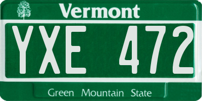 VT license plate YXE472