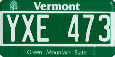 VT license plate YXE473