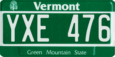 VT license plate YXE476