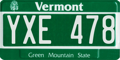 VT license plate YXE478