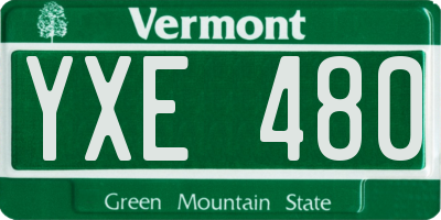 VT license plate YXE480