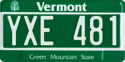 VT license plate YXE481