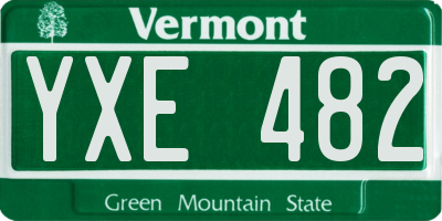 VT license plate YXE482